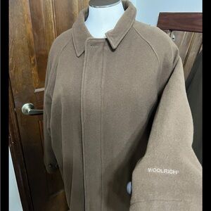 Woolrich Vintage Men’s Large 2XL Brown Wool Peacoat Overcoat Long Coat Jacket